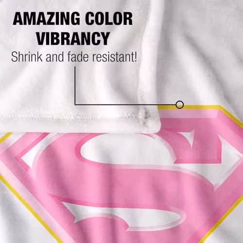 Logovision Superman Super Mom Pink Silky Touch Super Soft Fleece Throw Blanket W/D: 91 x 147 cm – 2