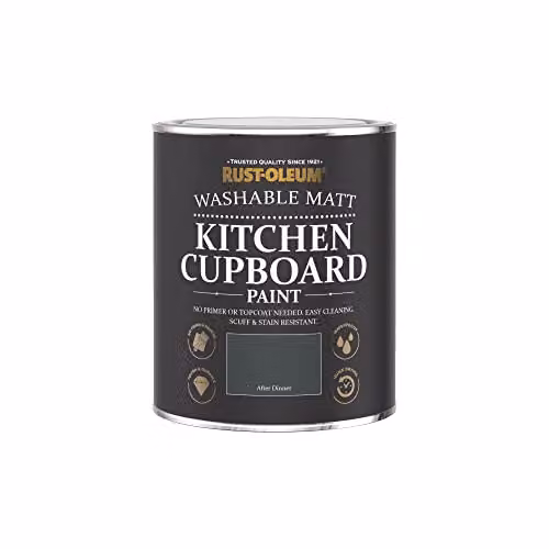Rust-Oleum After Dinner Dark Green Kitchen Cupboard Paint with Matt Water-Based Finish, 750ml – 1