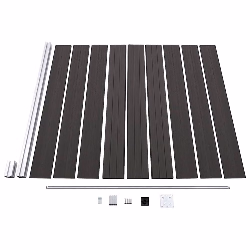 Berkfield Home Durable WPC Fence Panel, Black, W: 175 cm, H: 186 cm – 5