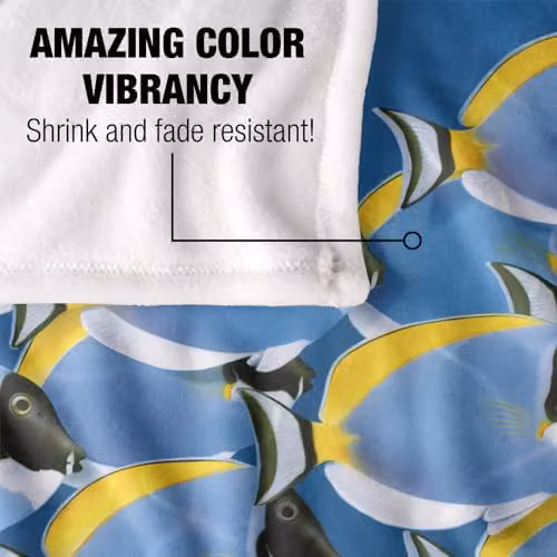 JQ Licensing Royce Mcclure Tang Tropical Fish Super Soft Silky Touch Fleece Throw Blanket, Multicolour, W/D/H: 91 x 147 cm – 4