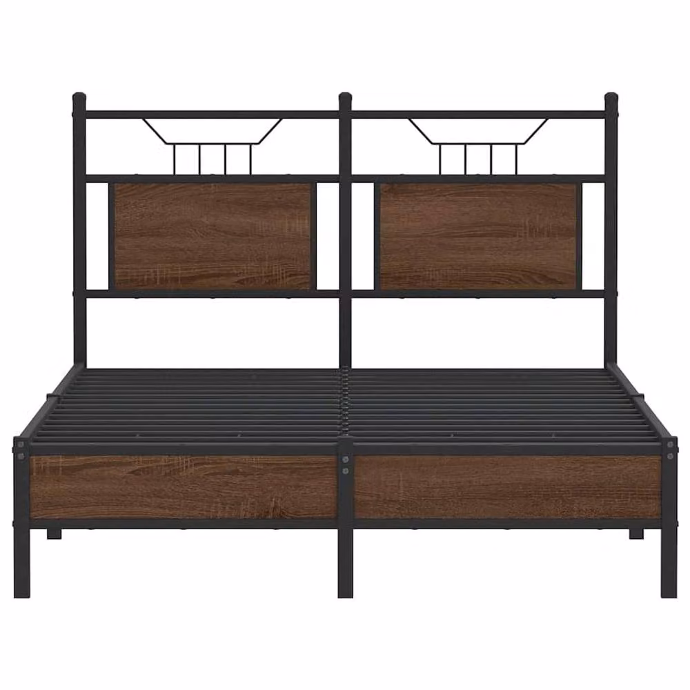 Berkfield Home Small Double Bed Frame in Brown Oak, W/D/H: 120 x 200 cm – 4