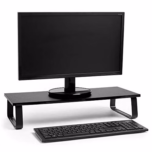 VonHaus Ergonomic Monitor Stand in Black, W/D/H: 60 x 26 x 13 cm