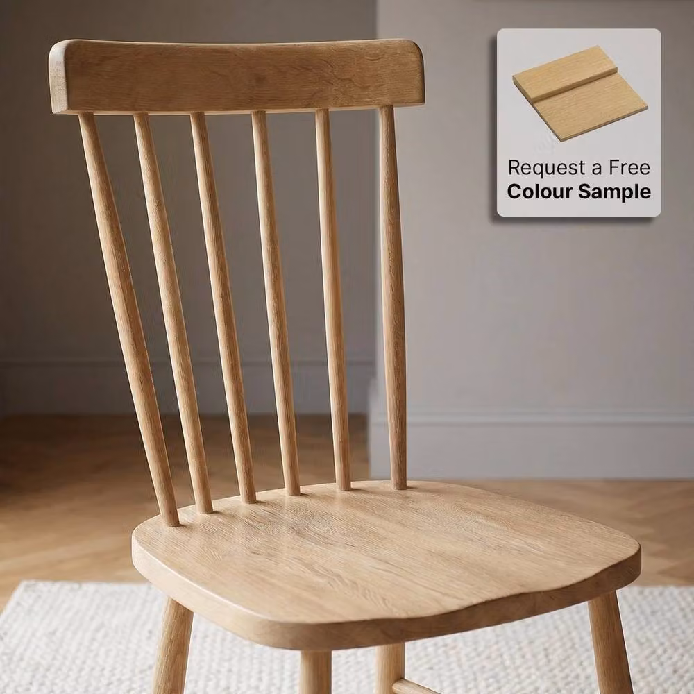 FORGEVIO Marbury Classic Oiled Oak Back Dining Chair in Light Oak – 3