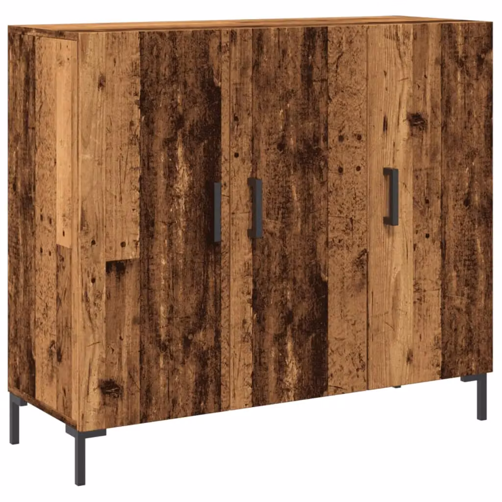 Berkfield Home Rustic Old Wood Sideboard in Brown, W/D/H: 90 x 34 x 80 cm – 2