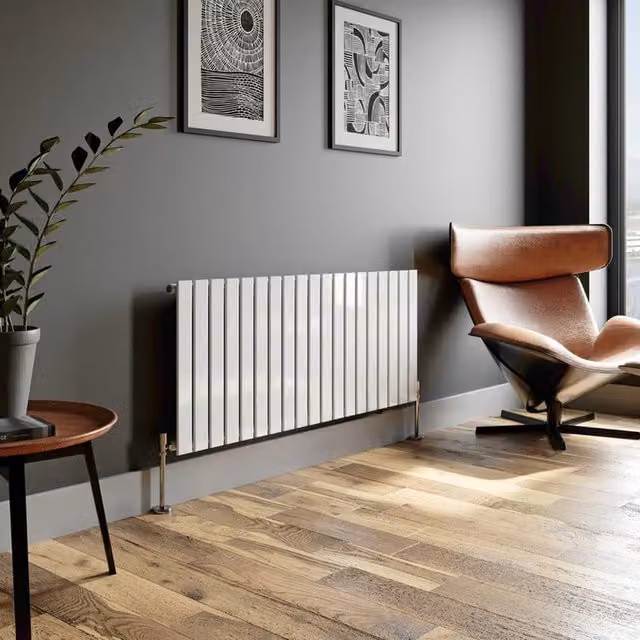 Temprazo White Single Panel Horizontal Designer Radiator, W/H: 144 x 60 cm