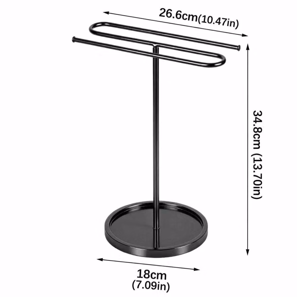 KORVIXA S-Shape Freestanding Kitchen Towel Rack in Black – 2