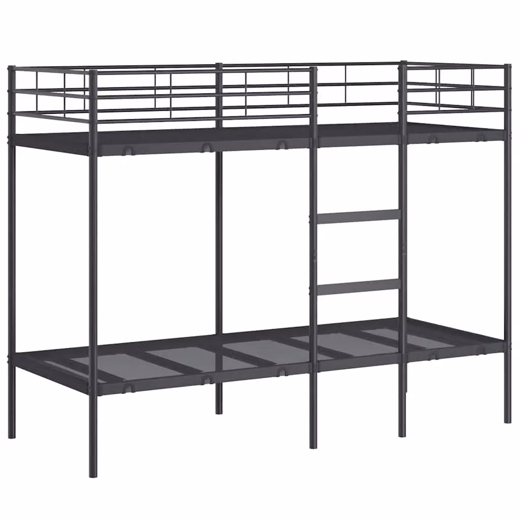 Berkfield Home Black Metal Small Single Bunk Bed – 1