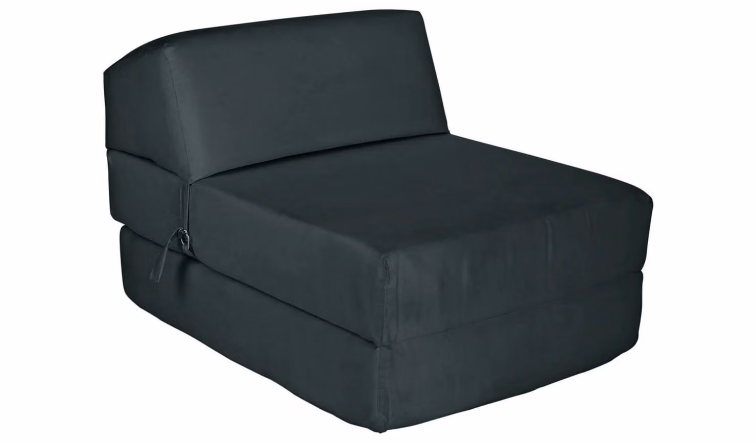 Kaikoo Single Fabric Chairbed in Jet Black with Space Saving Foldable Design