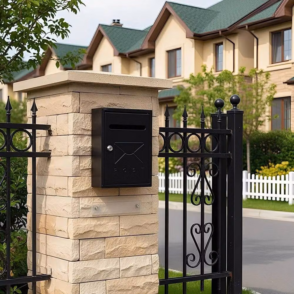 SPETLEK Black Wall Mounted Steel Letter Box with 2 Keys – 3