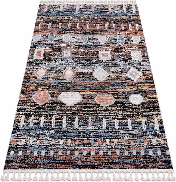RugsX Modern Belle Rectangular Rug in Black and Multicolour, W: 80 cm, L: 150 cm – 1