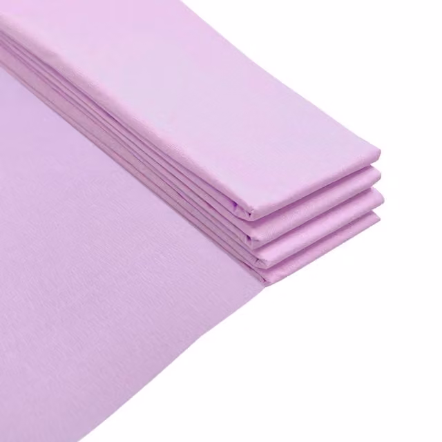 Janrax Pack of 10 Light Purple Crepe Paper Sheets, 50 cm x 2 m, 17 GSM