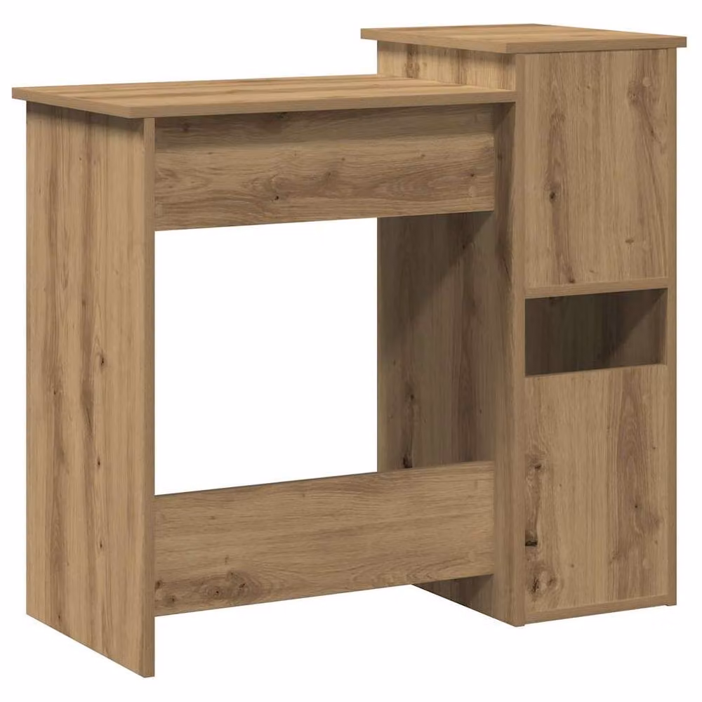 Berkfield Home Computer Desk with Shelves in Artisan Oak Brown, W/D/H: 84 x 40 x 78 cm – 4