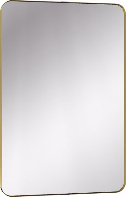 HOMCOM Rectangular Wall Mounted Bathroom Mirror with Aluminium Alloy Frame and Tempered Glass, Gold Tone, W: 90 cm, H: 60 cm
