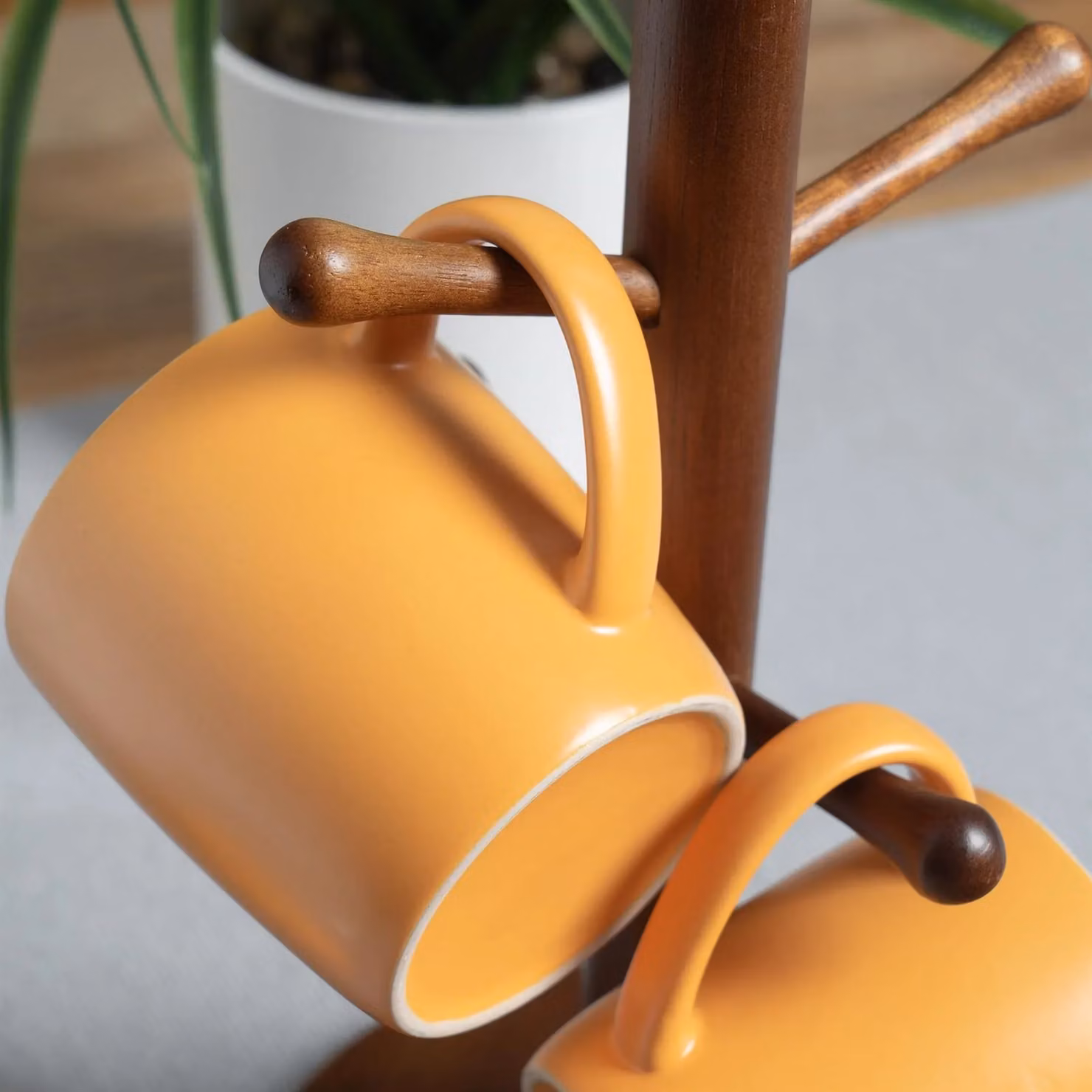 Argon Tableware Matte Yellow Stoneware Coffee Mug, 350ml – 4