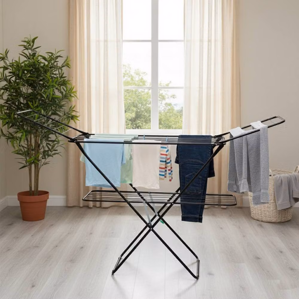 Royalford Large Foldable Clothes Airer in Black – 2