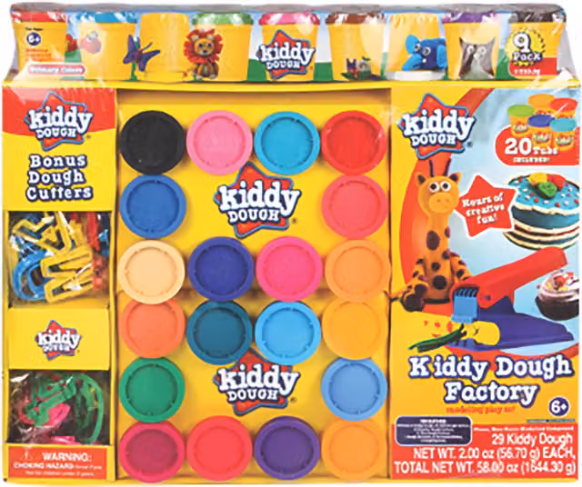 Kiddy Dough Factory Yellow Multicolour Modelling Clay Animal Set