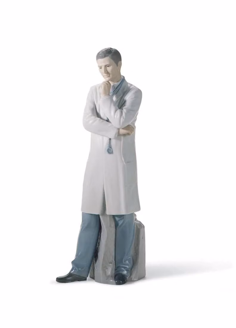 Lladró Male Doctor Porcelain Figurine in White