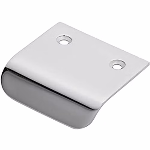 Loops Semi-Concealed Cabinet Pull Handle in Polished Chrome, W: 48 mm, Lip: 14 mm