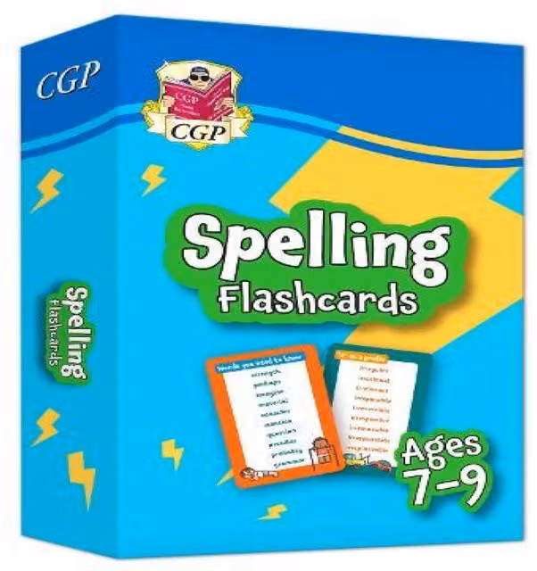 CGP Books Spelling Flashcards for Ages 7-9 Multicolour Paper Flashcards