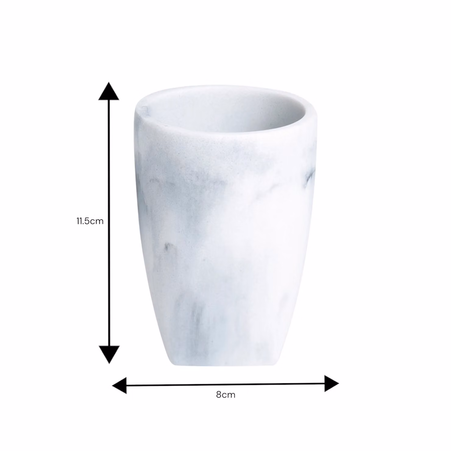Showerdrape Octavia White Marble Effect Resin Bathroom Tumbler Toothbrush Holder Organiser – 2
