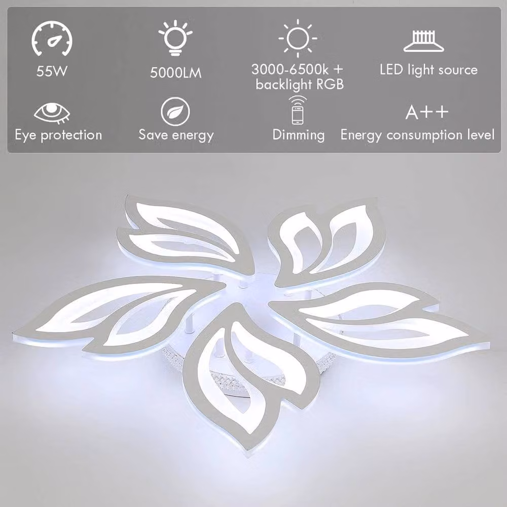 NESTLUNE Dimmable RGBW LED Flush Ceiling Light in White – 4