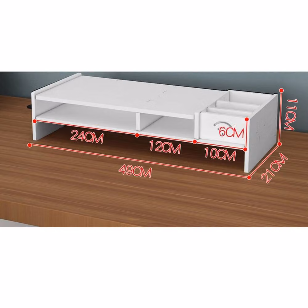 SPETLEK White MDF Computer Desktop Monitor and Laptop Stand – 2