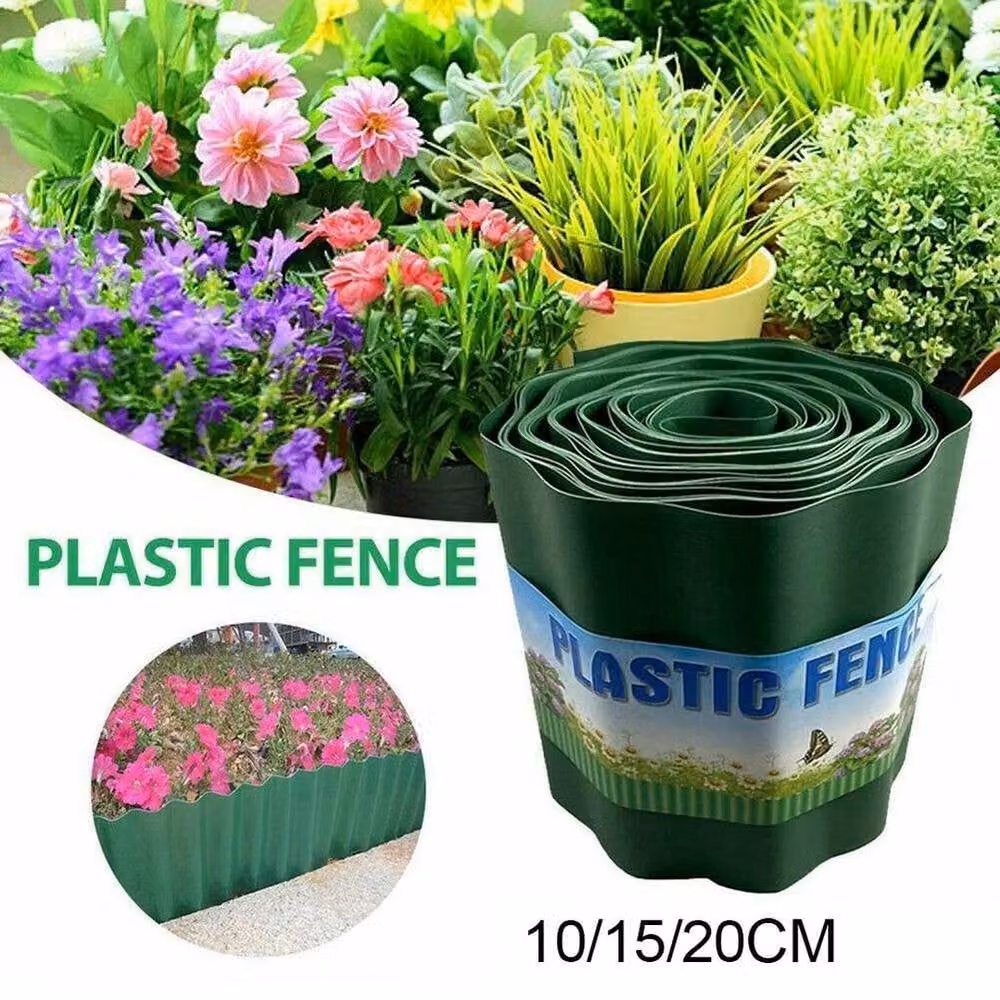 NESTLUNE Corrugated Garden Separator Lawn Grass Border Fence, Green, W: 100 cm, H: 15 cm, D: 9 x 10 cm – 4