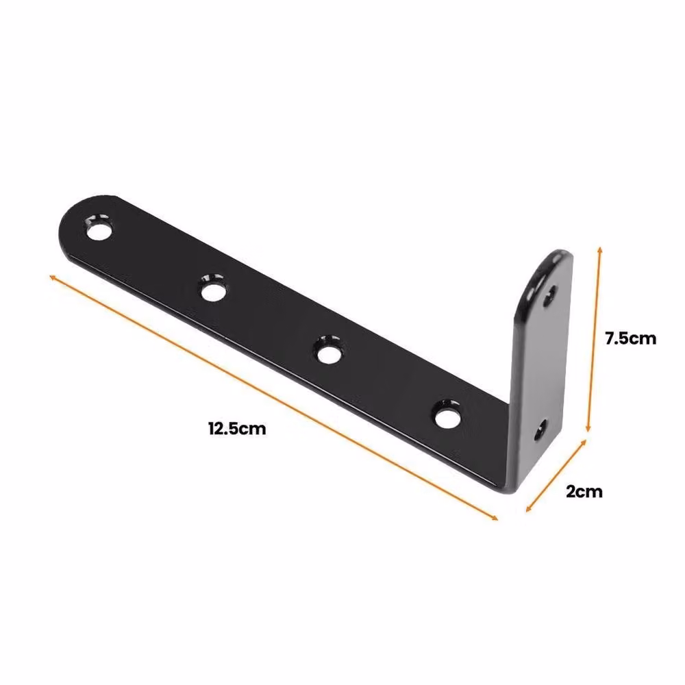 EONLION 10-Piece Black Iron L-Shaped Angle Shelf Brackets for Wall Mounting – 2