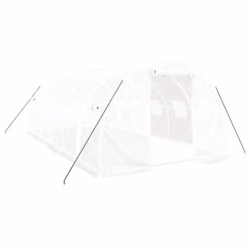 vidaXL Greenhouse with Steel Frame, White, 18 m², W: 6 m, D: 3 m, H: 2 m – 1