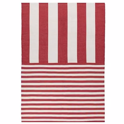 Riva Home Deck Stripe Indoor/Outdoor Striped Washable Weather Resistant Rug, White/Red, W: 120 cm, L: 170 cm