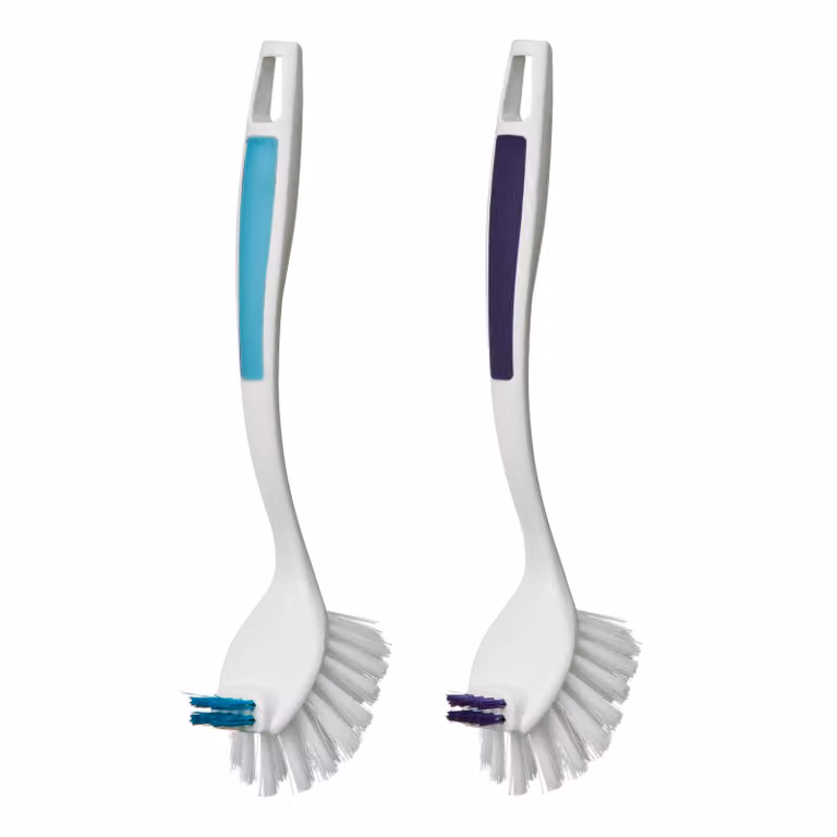 Orsina Soft Grip Dish Brush with Ergonomic Handle in Purple and Blue