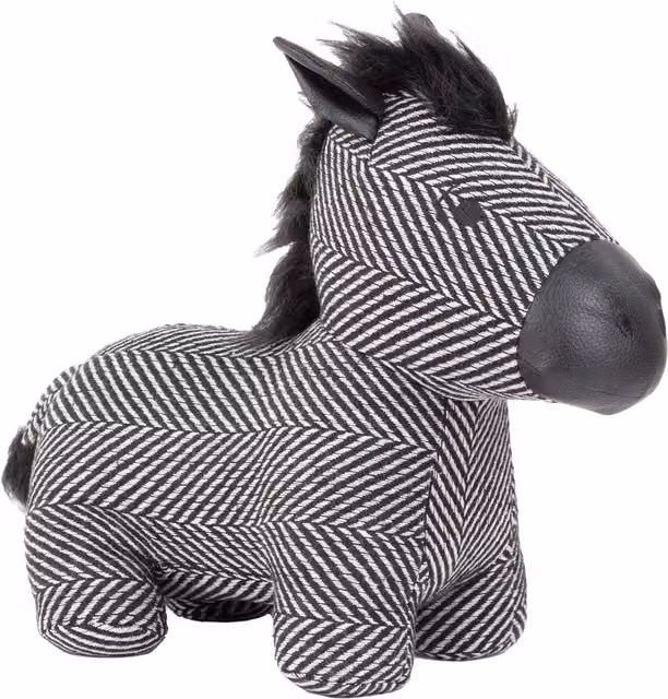 Make it a Home Jacquard Zebra Animal Print Freestanding Door Stop in Black