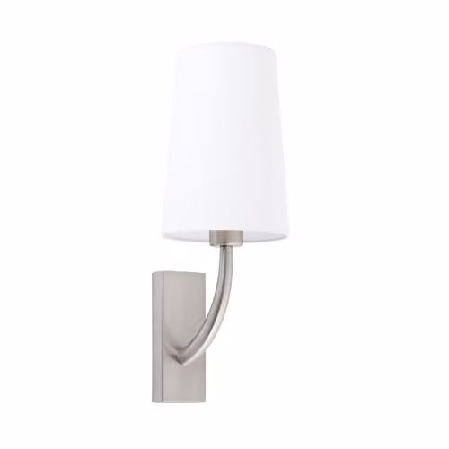 Netlighting Rem Modern Wall Light with Fabric Shade in Grey and Silver