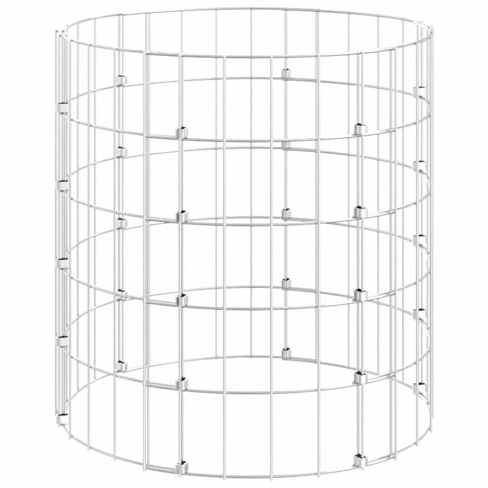 Berkfield Home Circular Gabion Column in Silver Galvanised Steel, W/D/H: 50 x 50 x 50 cm – 2