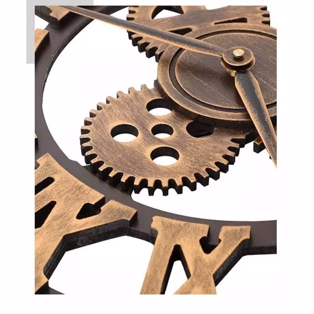 VOGREX Extra Large Round Roman Numeral Skeleton Wall Clock in Multicolour Metal – 2