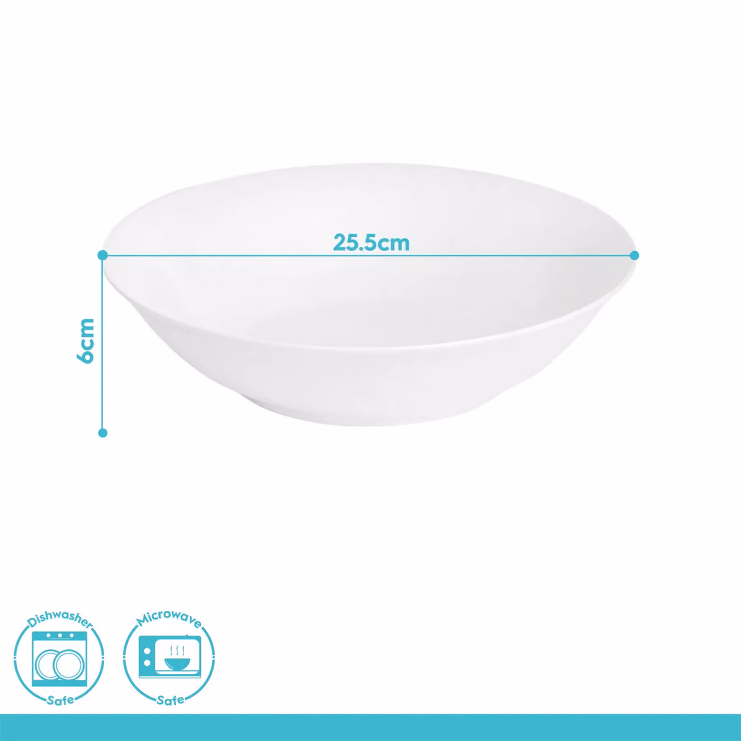 Argon Tableware White Porcelain Pasta Bowls, Set of 18, Diameter: 25.5 cm – 3