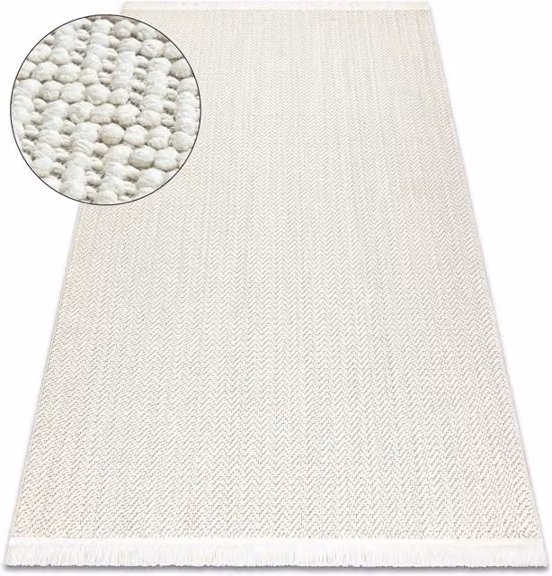 RugsX Nano Rug in White, W/D: 140 x 190 cm