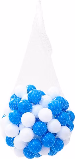 Livingandhome Set of 100 Plastic Play Balls with Mesh Bag in White and Blue