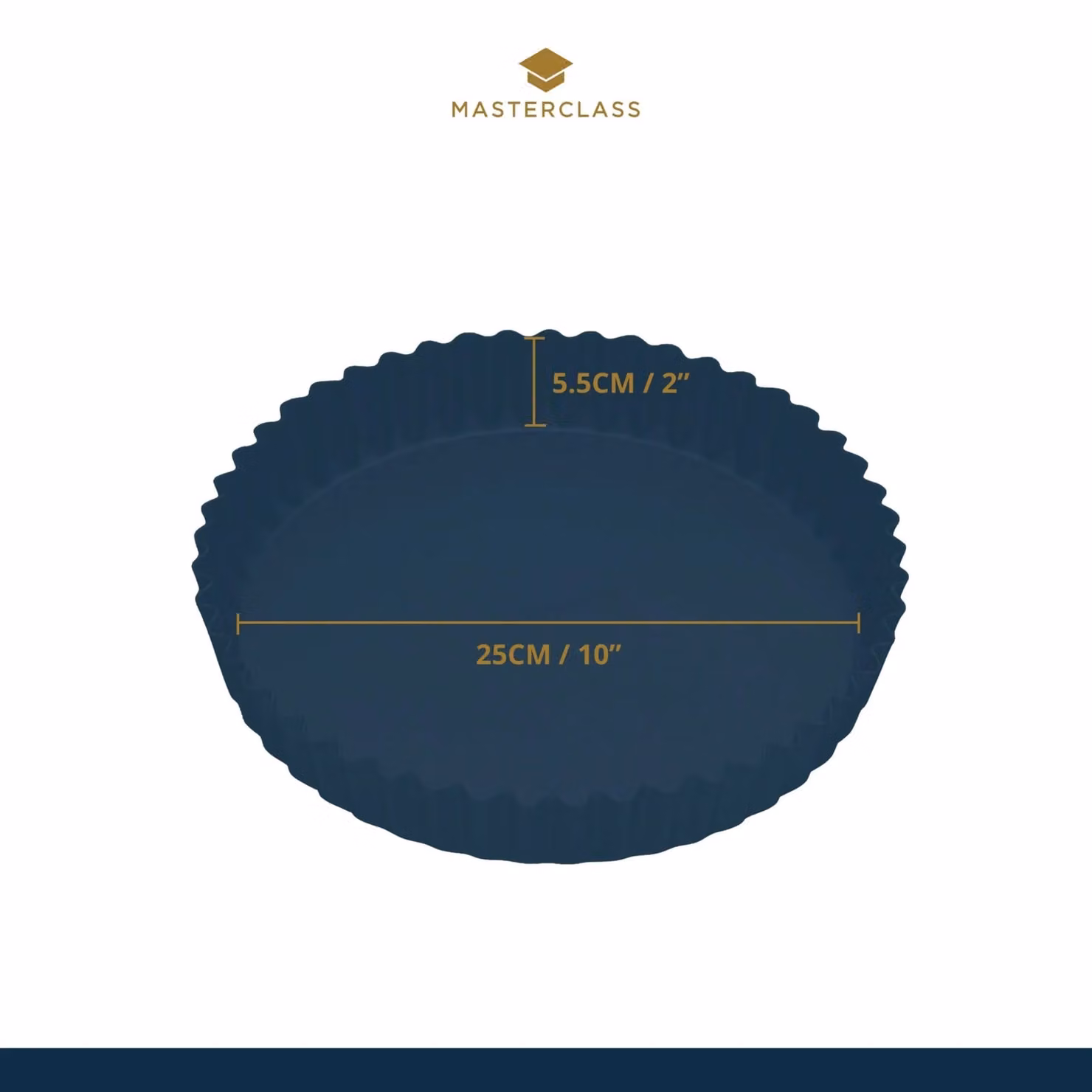 MasterClass Non-Stick Fluted Loose Base Tart Tin, Grey, 25cm – 6