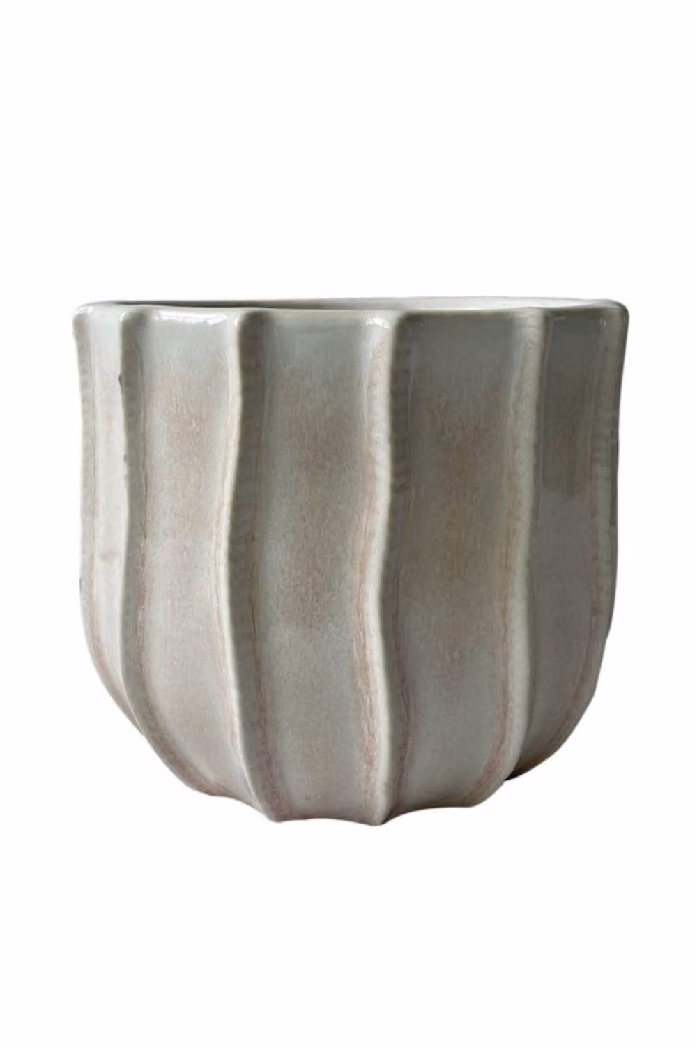 KDMD Hortus Porto Tabletop Ceramic Pot in Cream Pink, W: 21 cm, D: 18 cm – 2