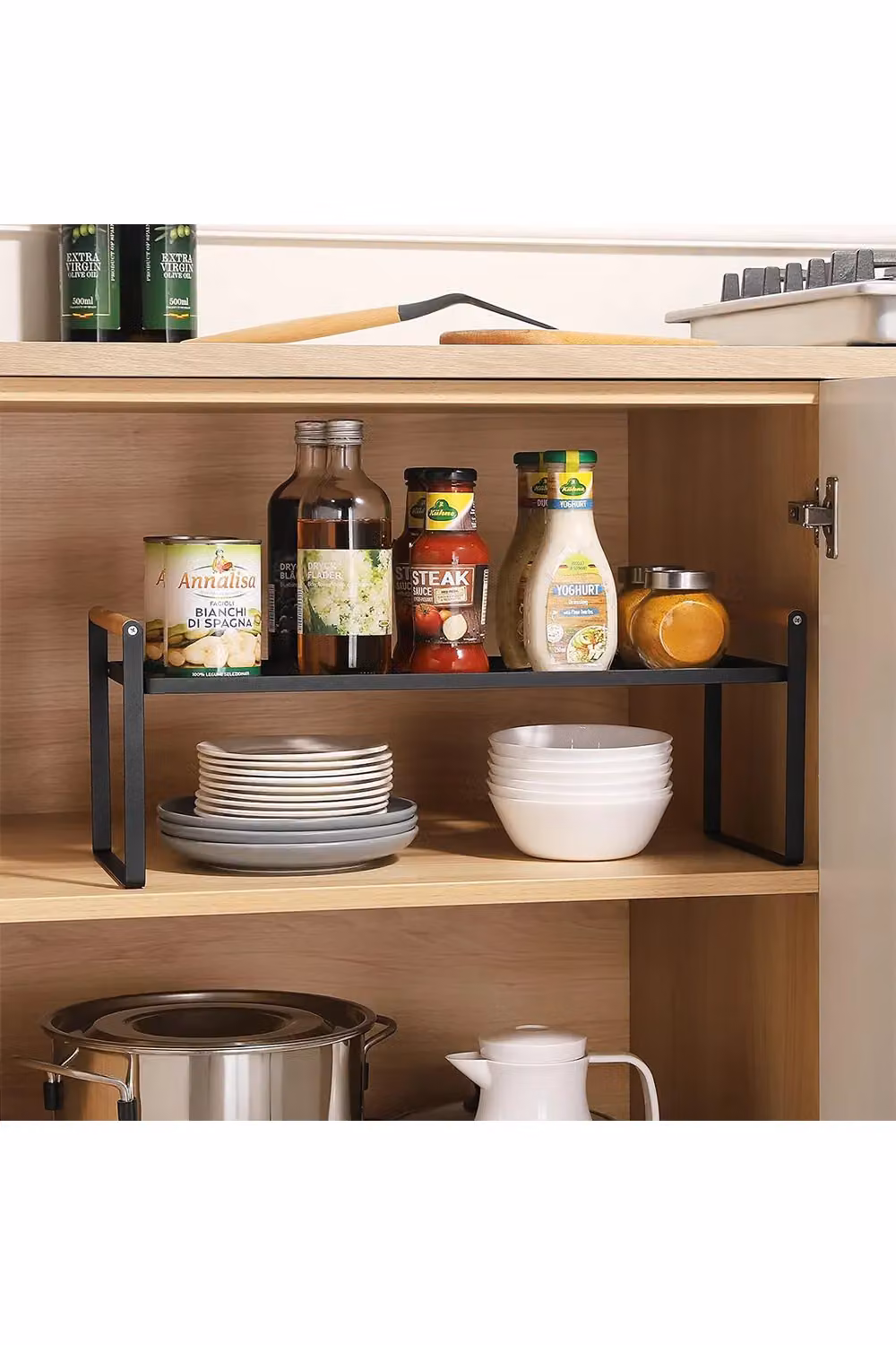 Living and Home 2-Tier Metal Kitchen Spice Rack Countertop Organiser, Black – 3