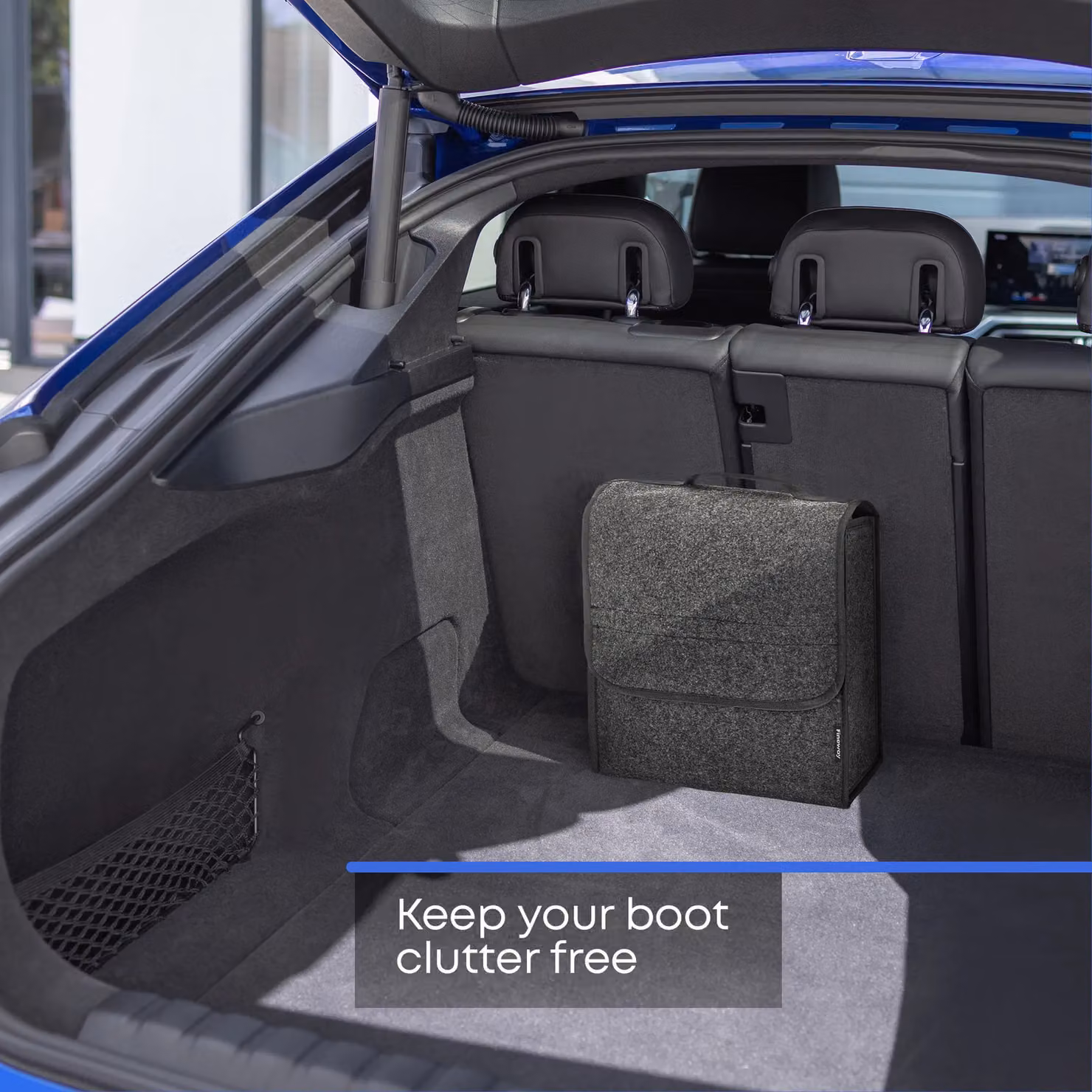 FINEWAY Tall Velcro Car Boot Organiser, Dark Grey, W: 29 cm, D: 15 cm, H: 30 cm – 2