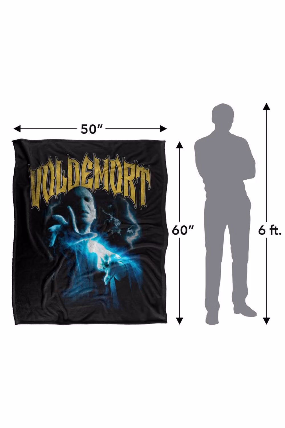 Warner Bros. Harry Potter Voldemort Lightning Silky Touch Super Soft Fleece Throw Blanket, Multicolour, W: 91.44 cm x D: 91.44 cm x H: 147 cm – 8