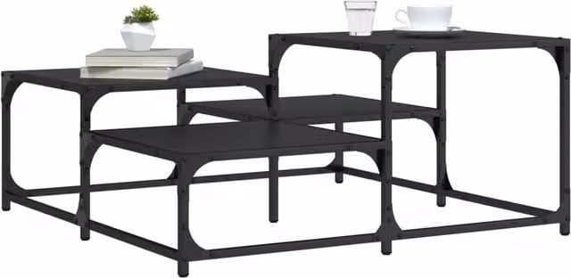 Berkfield Home Black Square Coffee Table W/D/H: 87.5 x 87.5 x 40 cm