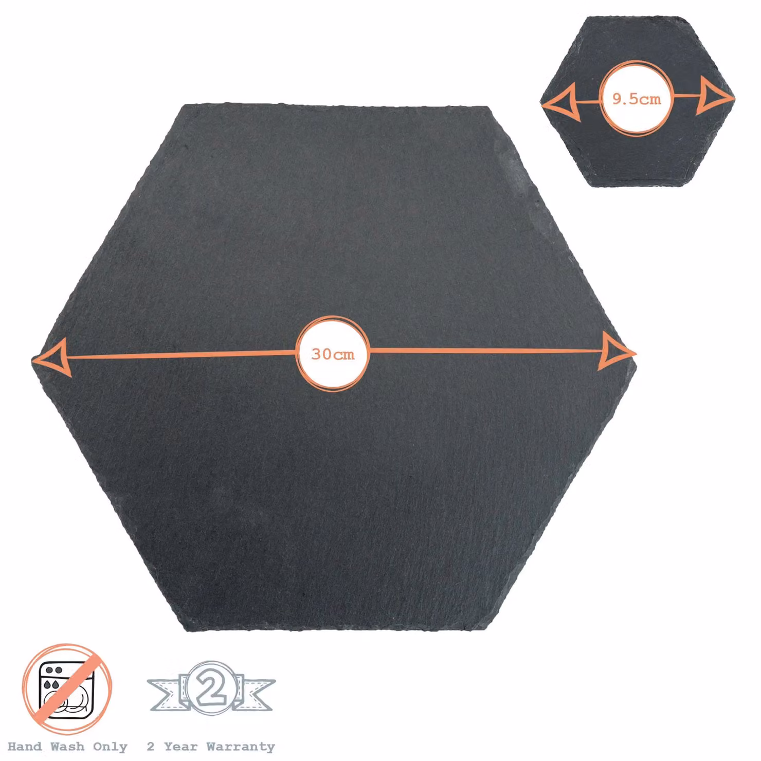 Argon Tableware 12 Piece Hexagon Slate Placemats and Coasters Set in Grey – 3
