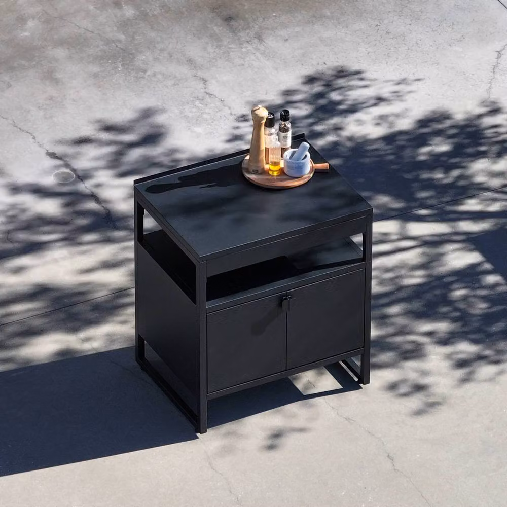 sweeek Outdoor Kitchen Stainless Steel Storage Module with 2 Hinged Doors, Black, W: 80 cm, D: 60 cm, H: 92.5 cm – 4