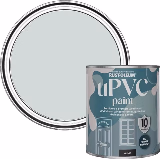 Rust-Oleum Gloss Finish UPVC Paint in Grey, 0.75 l