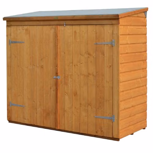 Rowlinsons Lockable Wooden Garden Wallstore in Brown, W/D/H: 182.5 x 82.5 x 164.1 cm – 2