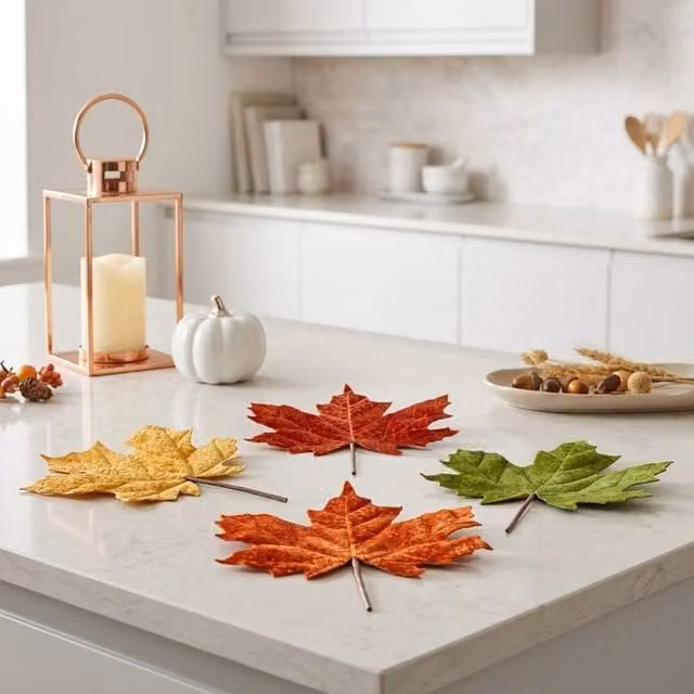 Garden Greatness Faux Autumn Maple Leaves Display Pack in Multicolour