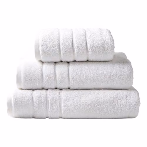Allure Bath Fashions Fluffy Cotton Bath Towel in White and Silver, W: 70 cm, L: 130 cm